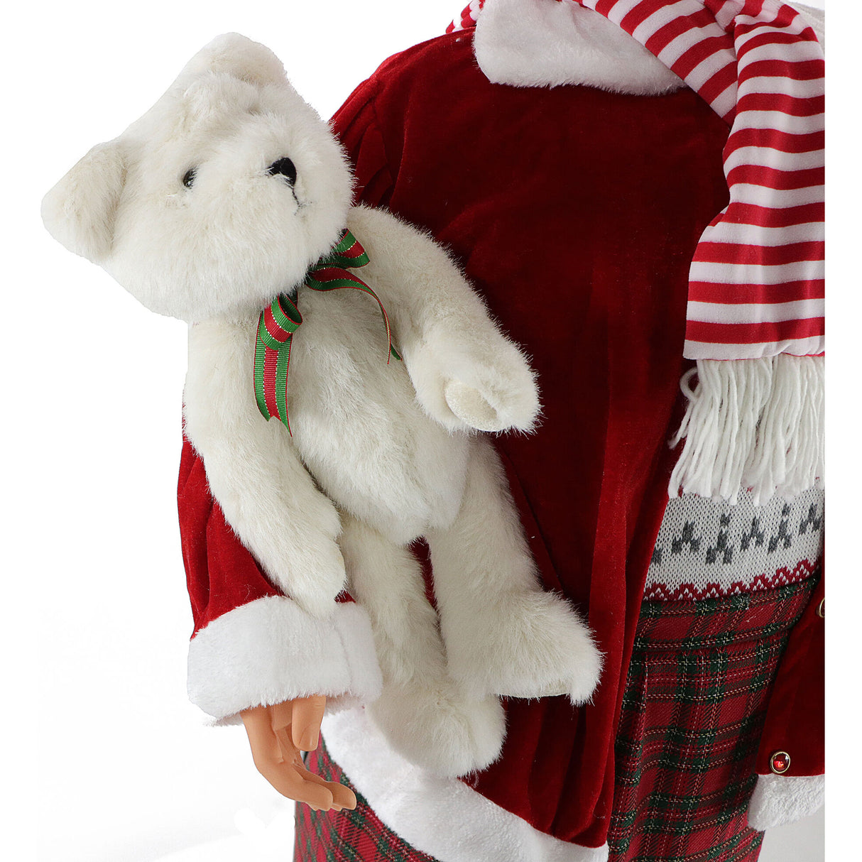 58-in. Dancing Mrs. Claus Animatronic with Teddy Bear