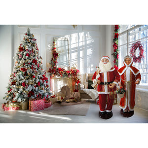 Fraser Hill Farm 58-in. Life-Size Dancing Mrs. Claus with Basket Animatronic Figurine