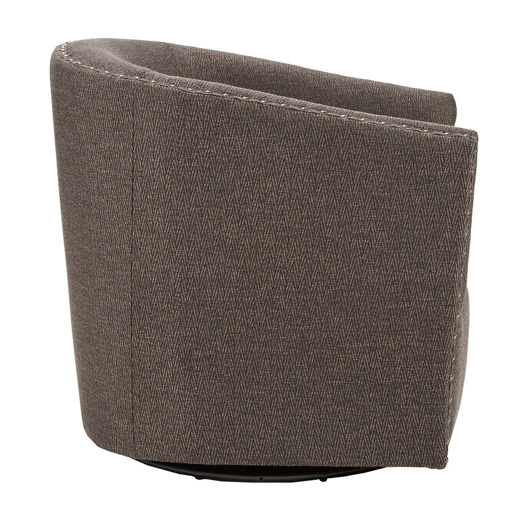 Fantasyy Upholstered Swivel Chair with Nailhead Trim and Curved Design - Accent Chairs