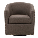 Fantasyy Upholstered Swivel Chair with Nailhead Trim and Curved Design - Accent Chairs