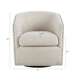 Fantasyy Upholstered Swivel Chair with Nailhead Trim and Curved Design - Accent Chairs