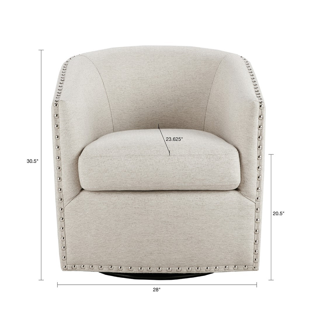 Fantasyy Upholstered Swivel Chair with Nailhead Trim and Curved Design - Accent Chairs