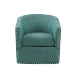 Fantasyy Upholstered Swivel Chair with Nailhead Trim and Curved Design - Accent Chairs