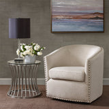 Fantasyy Upholstered Swivel Chair with Nailhead Trim and Curved Design - Accent Chairs