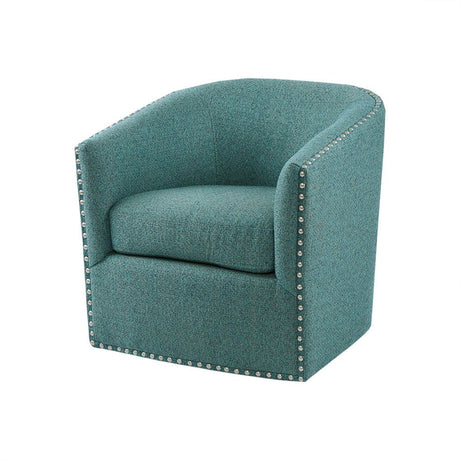 Fantasyy Upholstered Swivel Chair with Nailhead Trim and Curved Design - Accent Chairs
