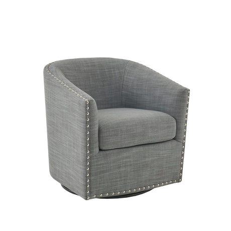 Fantasyy Upholstered Swivel Chair with Nailhead Trim and Curved Design - Accent Chairs