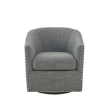 Fantasyy Upholstered Swivel Chair with Nailhead Trim and Curved Design - Accent Chairs