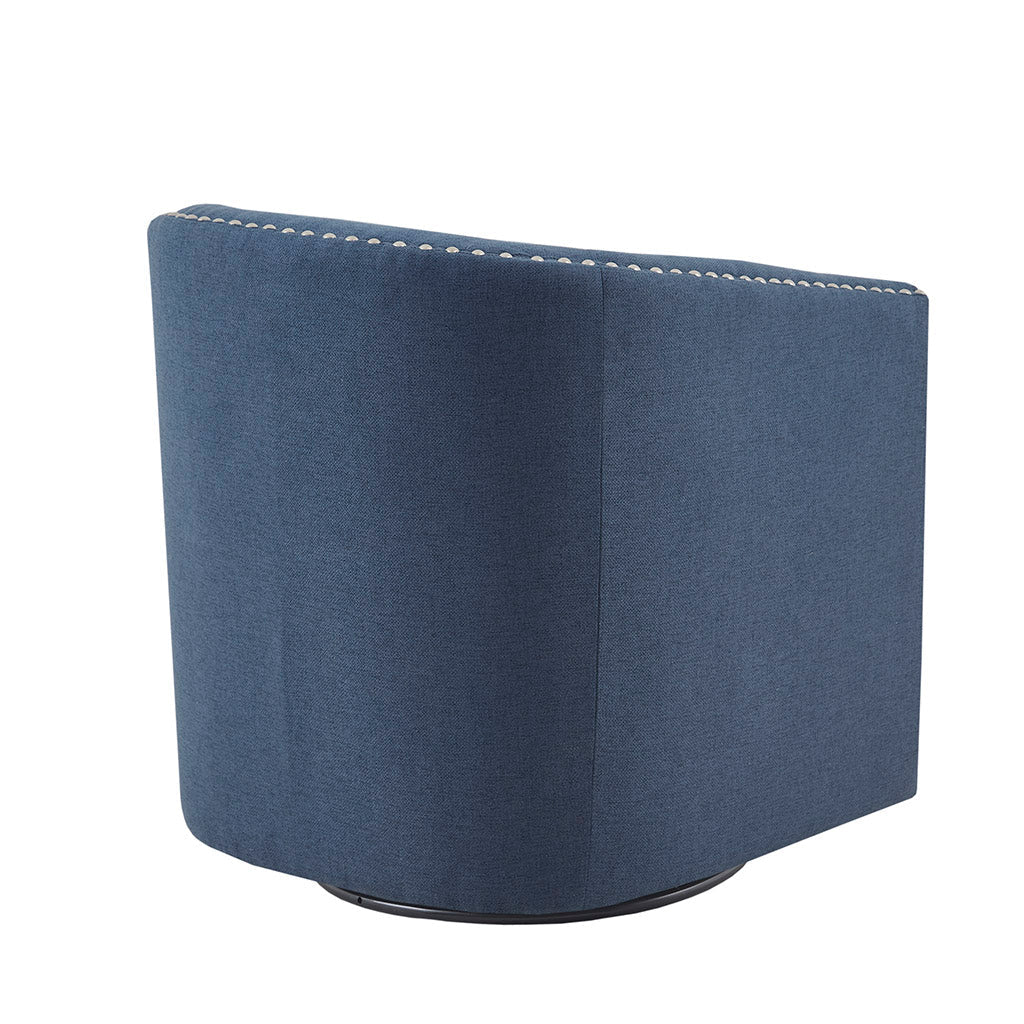Fantasyy Upholstered Swivel Chair with Nailhead Trim and Curved Design - Accent Chairs