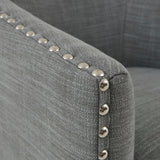 Fantasyy Upholstered Swivel Chair with Nailhead Trim and Curved Design - Accent Chairs