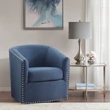 Fantasyy Upholstered Swivel Chair with Nailhead Trim and Curved Design - Accent Chairs