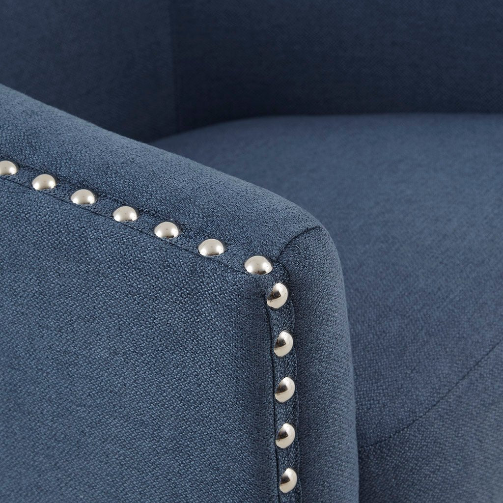 Fantasyy Upholstered Swivel Chair with Nailhead Trim and Curved Design - Accent Chairs
