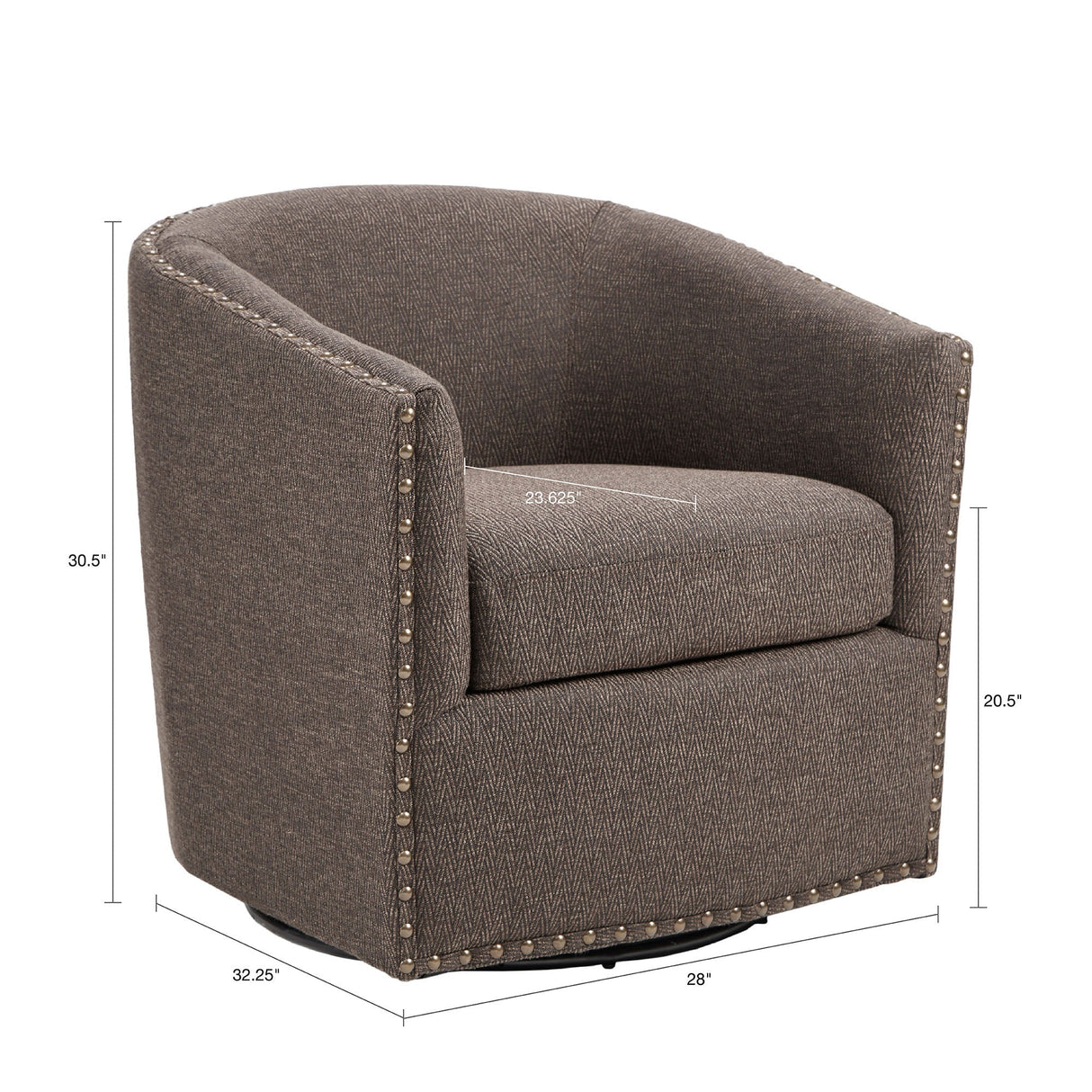 Fantasyy Upholstered Swivel Chair with Nailhead Trim and Curved Design - Accent Chairs