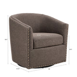Fantasyy Upholstered Swivel Chair with Nailhead Trim and Curved Design - Accent Chairs
