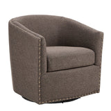 Fantasyy Upholstered Swivel Chair with Nailhead Trim and Curved Design - Accent Chairs