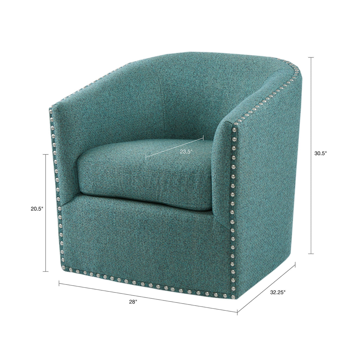 Fantasyy Upholstered Swivel Chair with Nailhead Trim and Curved Design - Accent Chairs