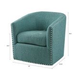 Fantasyy Upholstered Swivel Chair with Nailhead Trim and Curved Design - Accent Chairs