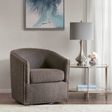 Fantasyy Upholstered Swivel Chair with Nailhead Trim and Curved Design - Accent Chairs