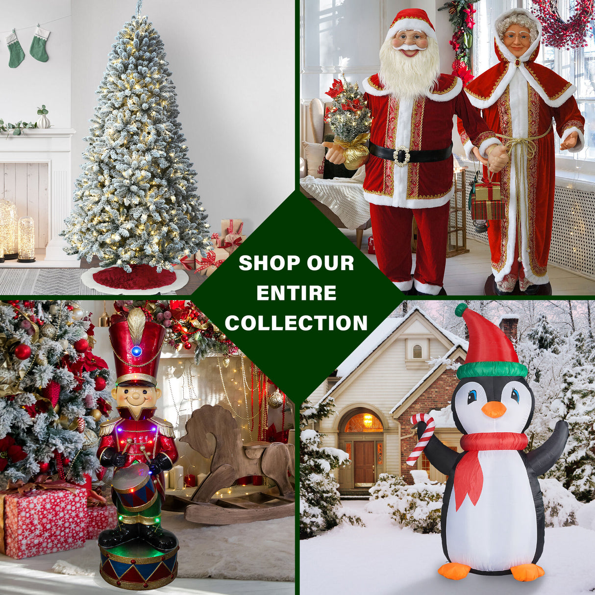 58-in. Dancing African American Santa Animatronic in Gold Coat with Prelit Christmas Tree