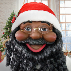 58-in. Dancing African American Santa Animatronic