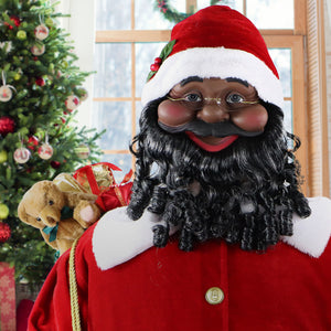 58-in. Dancing African American Santa Animatronic