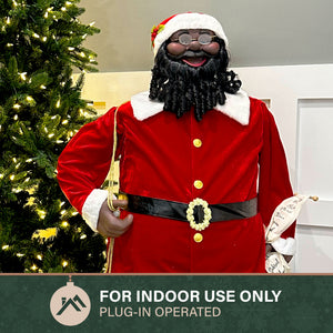 58-in. Dancing African American Santa Animatronic