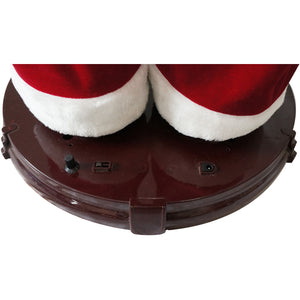 58-in. Dancing Santa Animatronic with Wreath and Gift Sack