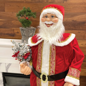 Fraser Hill Farm 58-in. Life-Size Dancing Santa Claus with Naughty and Nice List, Gifts and Toy Sack Animatronic Figurine