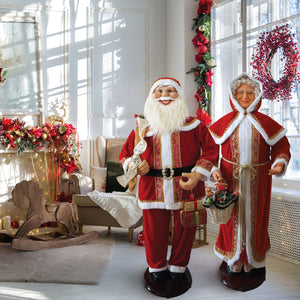 Fraser Hill Farm 58-in. Life-Size Dancing Santa Claus with Naughty and Nice List, Gifts and Toy Sack Animatronic Figurine
