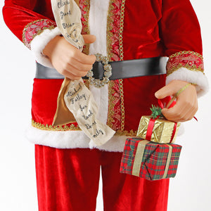 Fraser Hill Farm 58-in. Life-Size Dancing Santa Claus with Naughty and Nice List, Gifts and Toy Sack Animatronic Figurine
