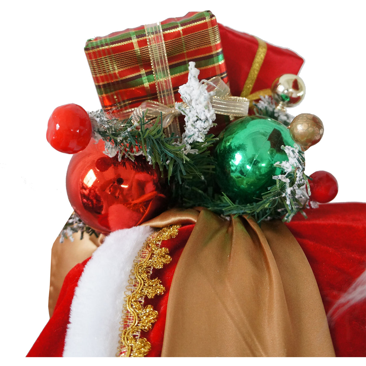 Fraser Hill Farm 58-in. Life-Size Dancing Santa Claus with Naughty and Nice List, Gifts and Toy Sack Animatronic Figurine
