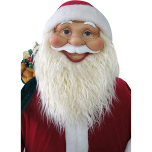 Fraser Hill Farm 58-in. Life-Size Dancing Santa Claus with Teddy Bear and Toy Sack Animatronic Figurine