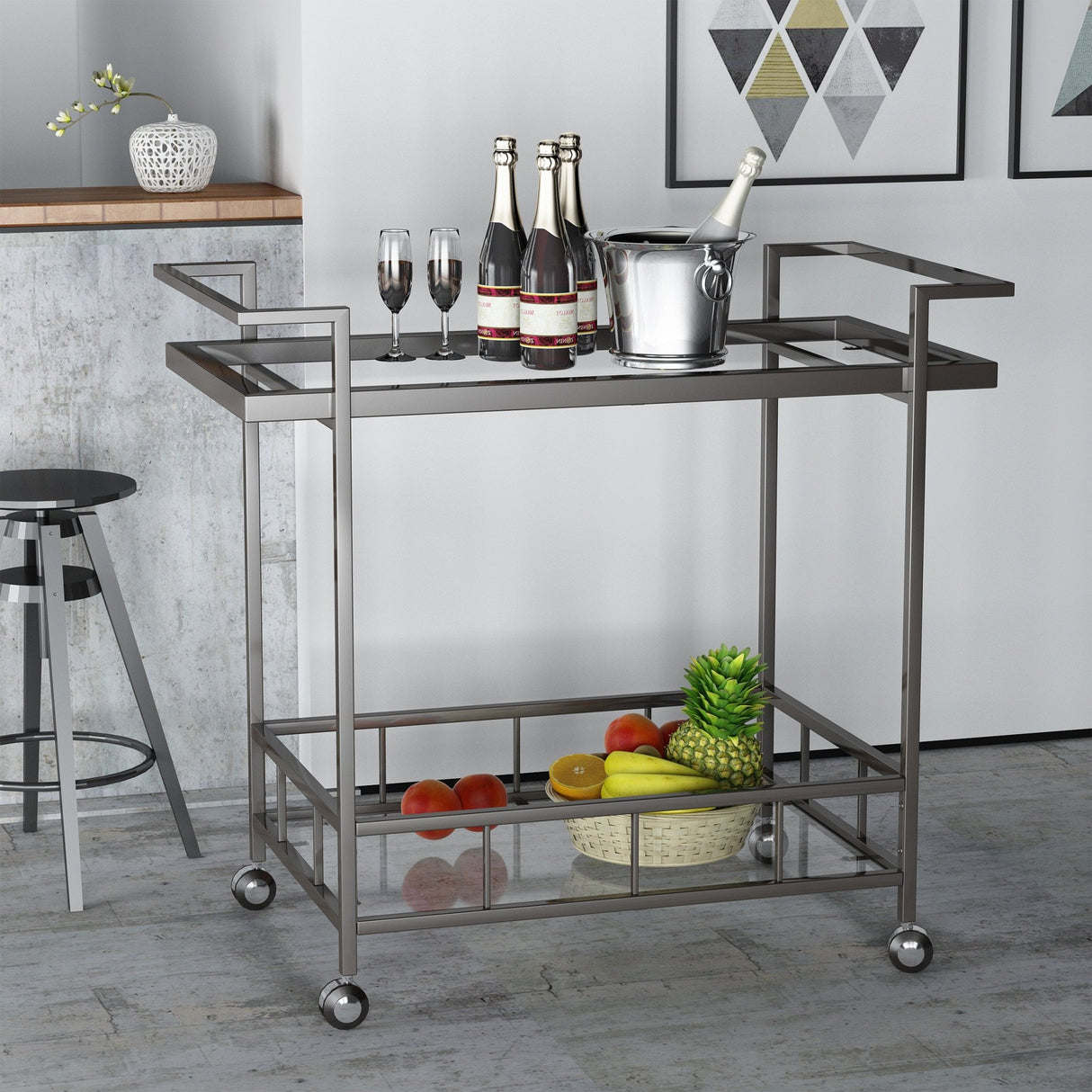 Faustas bar cart - Tuesday Morning - Carts & Islands