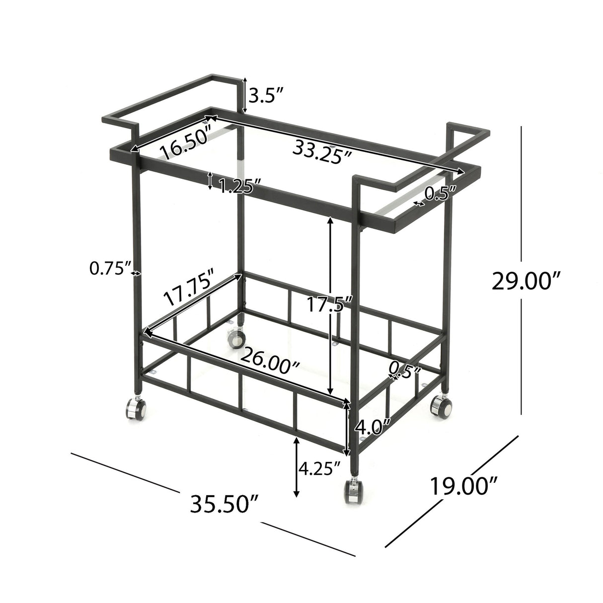 Faustas bar cart - Tuesday Morning - Carts & Islands