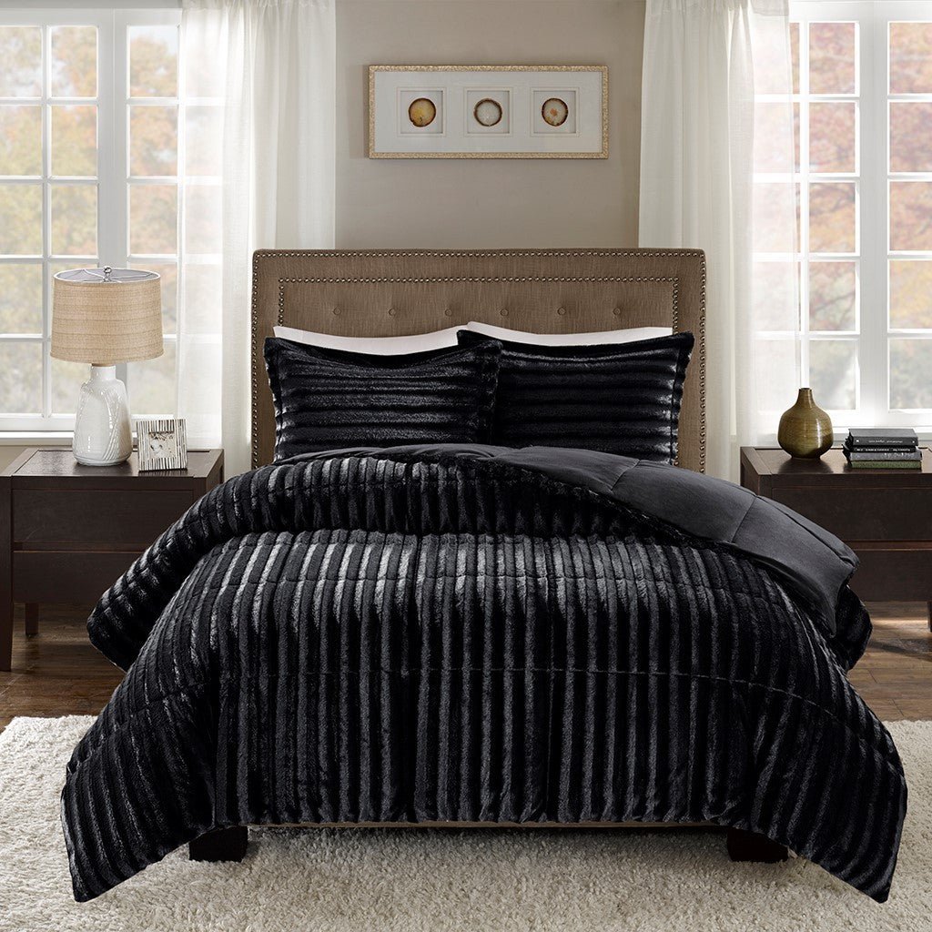 Faux fur comforter mini set - Tuesday Morning - Quilts & Comforters