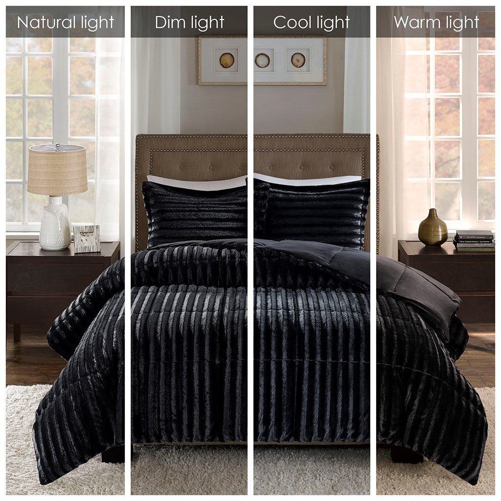 Faux fur comforter mini set - Tuesday Morning - Quilts & Comforters