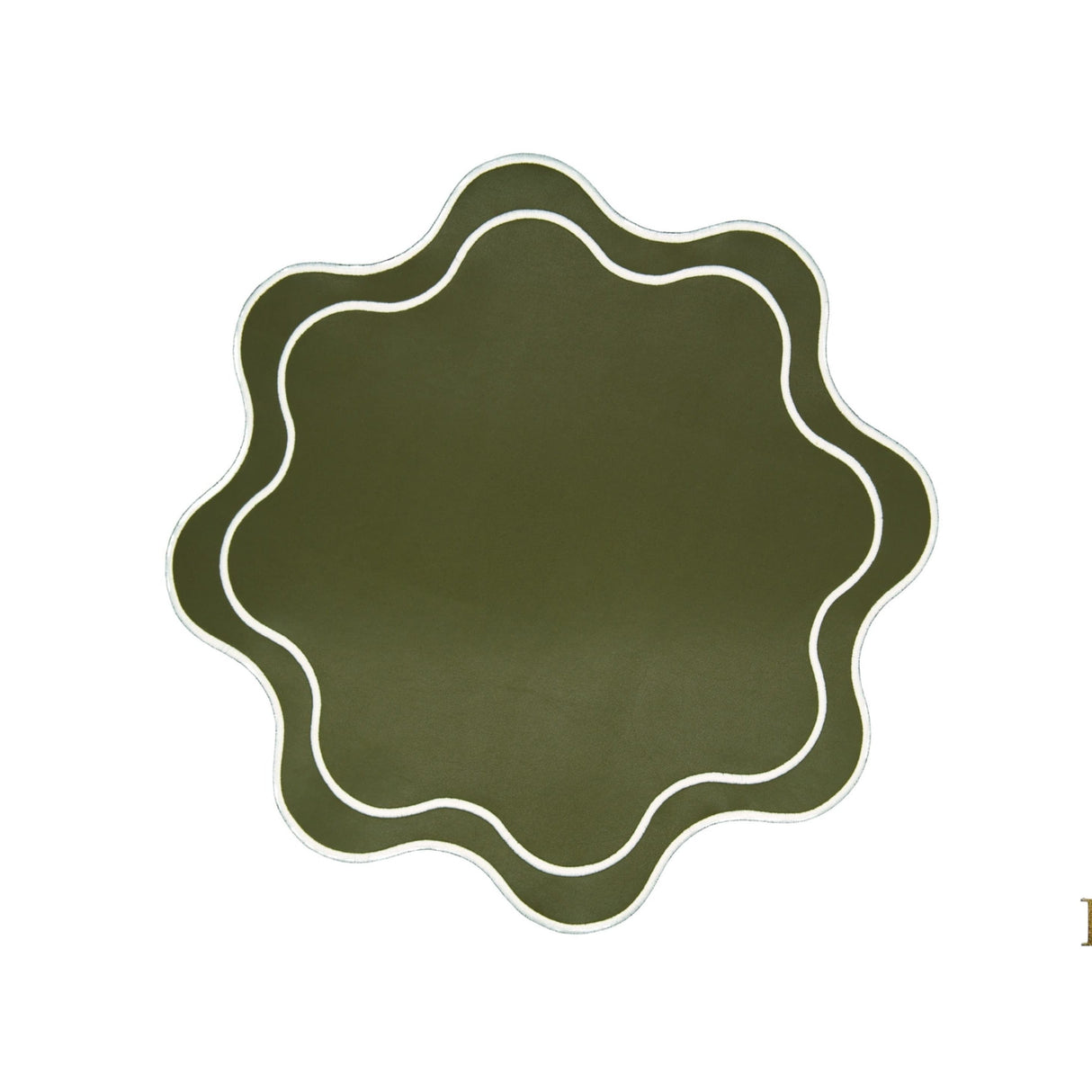 HAVEN DARK GREEN WAVY EDGE FAUX LEATHER PLACEMAT