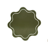 HAVEN DARK GREEN WAVY EDGE FAUX LEATHER PLACEMAT