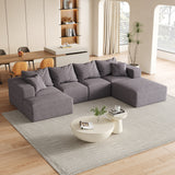 Modern Upholstered Sectional Boneless Couch Set