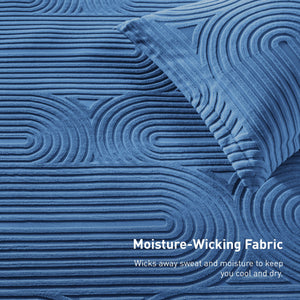 BedGear Performance Duvet Set, Queen - Stonewash Blue/Racetrack