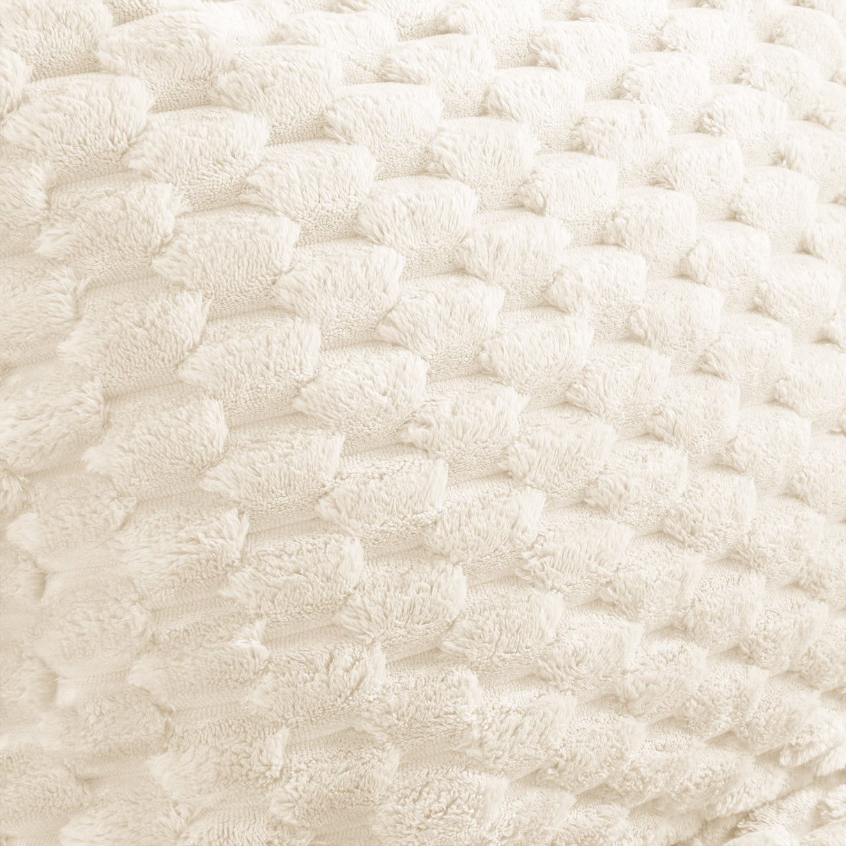 Flannelette Fabric Ottoman - White