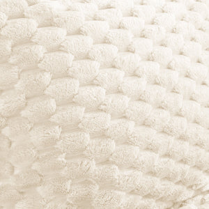 Flannelette Fabric Ottoman - White
