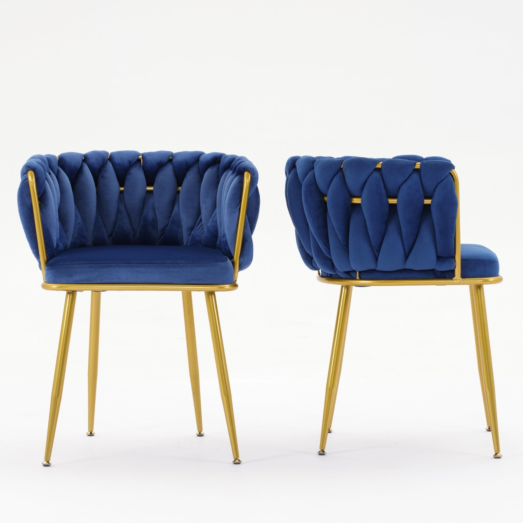 Velvet--Chair-with-Back-Arm--Blue-Set-of-2-Chairs-&-Seating