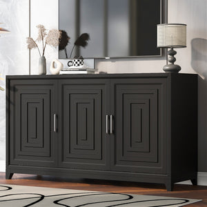 TV Stand for TVs up to 65 Inches, Modern Entertainment Center Media Console Cabinet with 2 Spacious Storage Space,