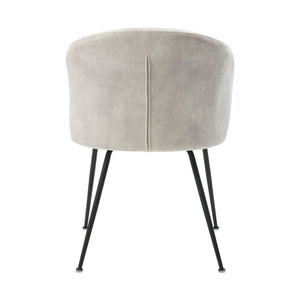 Velvet Upholstery Side Chairs 2 Piece Set With Metal Legs Modern Home Furniture - Beige