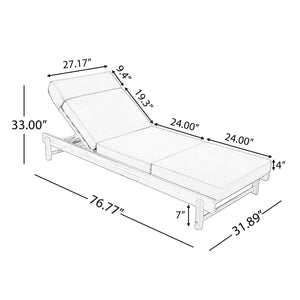 Light Teak Acacia Wood Chaise Lounge Set