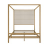 Canopy Bed With Tall Upholstered Headboard, 4 Poster Frame
