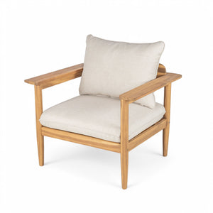 Terassi - Outdoor Lounge Chair (Set of 2) With Cushions - Beige / Light Teak