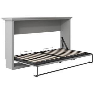 Twin Size Murphy Bed With Cabinet Storage - Gray