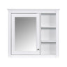 Wall Mounted Medicine Cabinet with Mirror and 3 Open Shelves - Multiple Colors