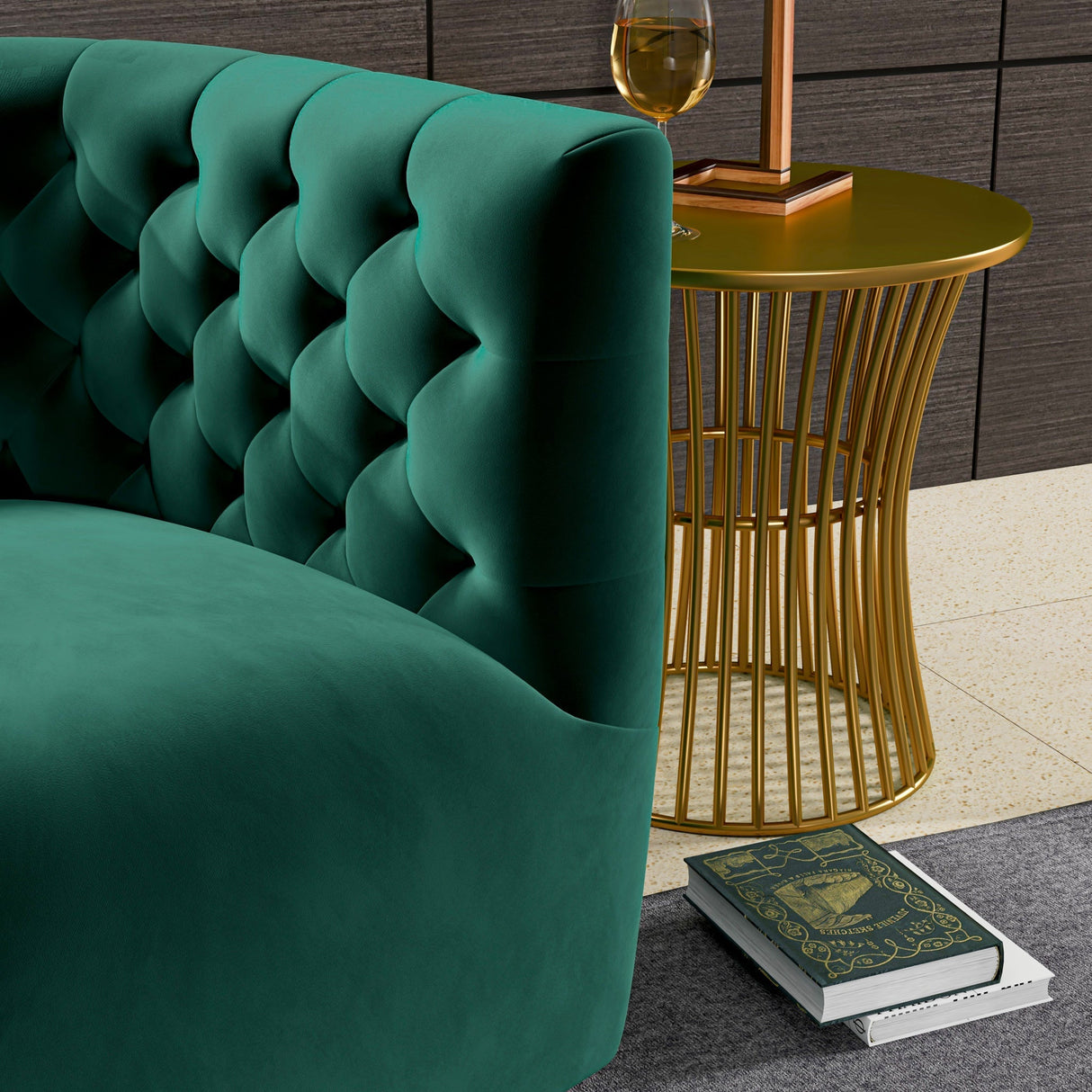 Delaney Velvet Swivel Club Chair